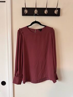 Ann Taylor Rosewood Long-Sleeve Blouse
